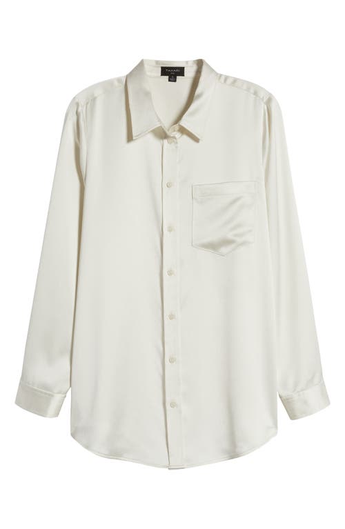 Shop Tahari Asl Satin Shirt In Ivory