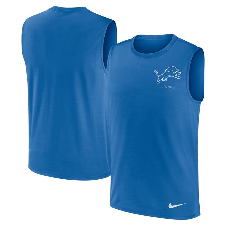 Shop Nike Blue Detroit Lions Muscle Tank Top