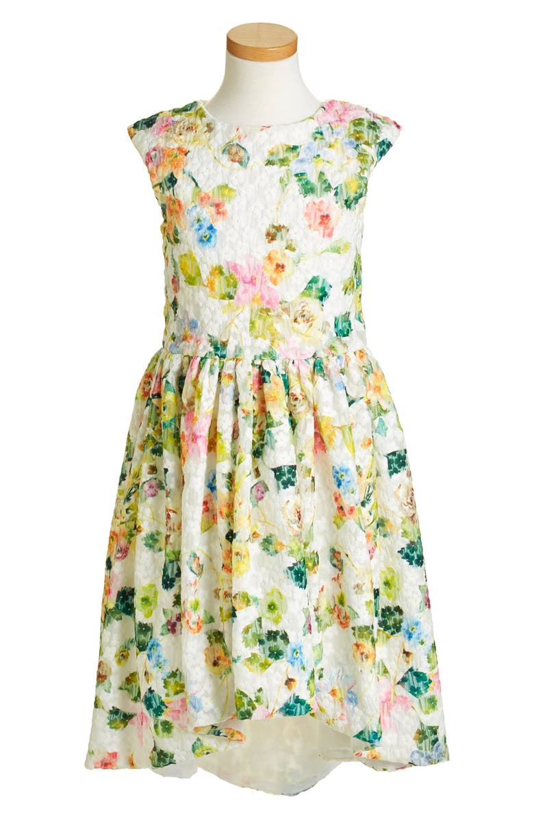 Halabaloo Floral Print Dress (Toddler Girls, Little Girls & Big Girls ...