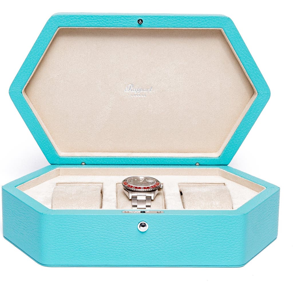 Rapport London Portobello Three Watch Box In Turquoise