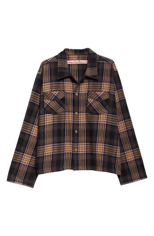 Stockholm Surfboard Club Club Plaid Button-up Shirt In Brown