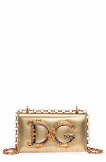 Dolce & Gabbana Devotion Heart Embellished Crossbody Bag in Metallic