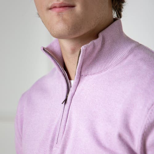 Hope & Henry Organic Fine Gauge Half Zip Sweater In Lavender Marl