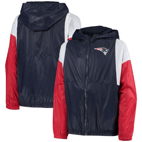 Youth Navy New England Patriots Stadium Full-Zip Hoodie