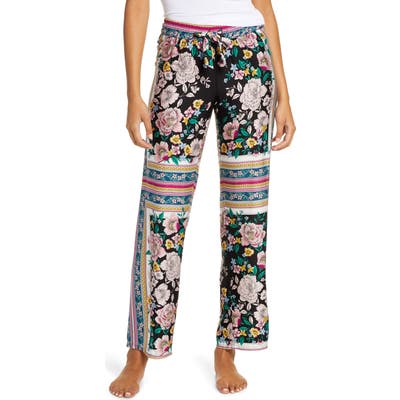 Pj Salvage Floral Print Pajama Pants, Black
