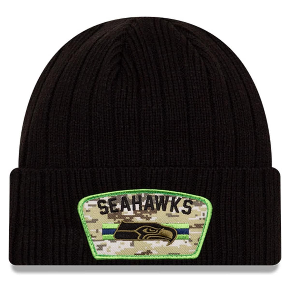 seahawks black beanie