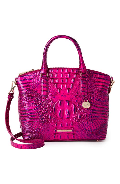 Shop Brahmin Duxbury Croc Embossed Leather Satchel In Voltage Violet