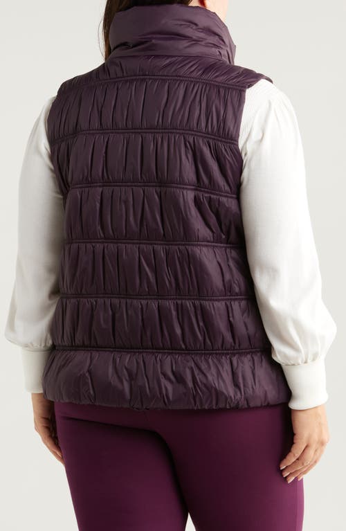 Shop Eileen Fisher Ruched High Collar Vest In Violet