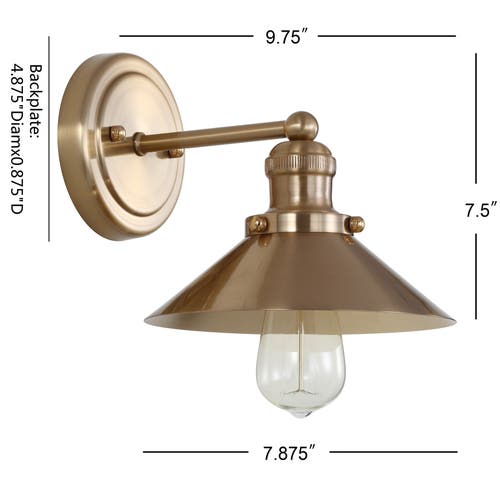 Jonathan Y July Metal Shade Sconce In Brass Gold