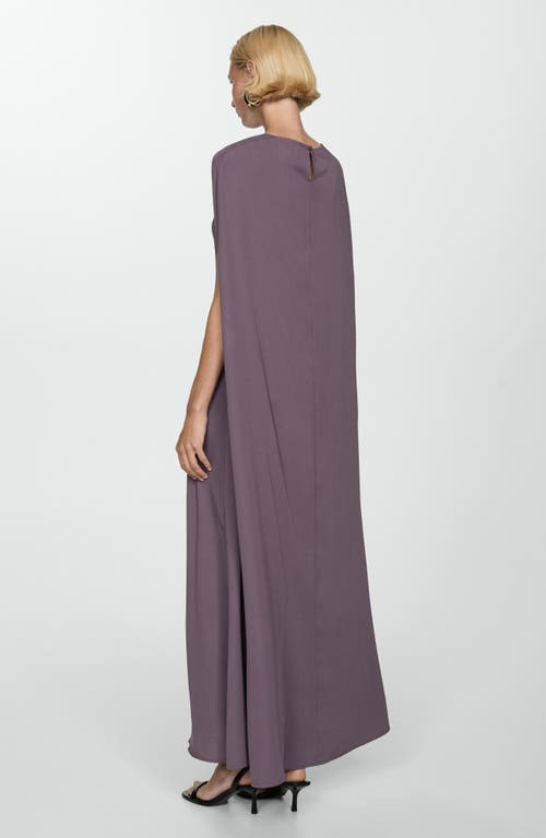 Shop Mango Cape Maxi Dress In Plum