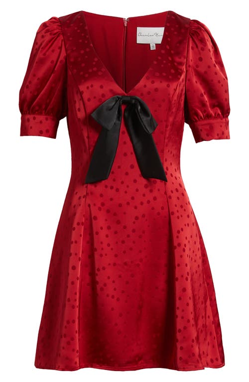 CHARLES HENRY CHARLES HENRY DOT JACQUARD SATIN MINIDRESS