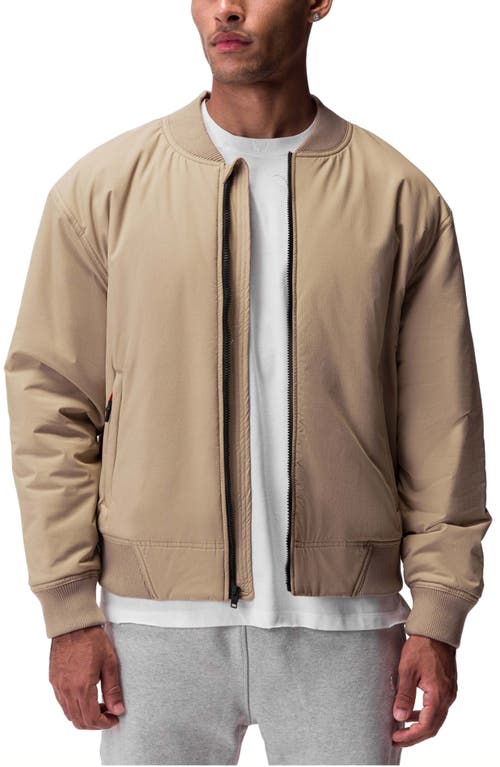 Water Resistant Insulated Bomber Jacket in Khaki