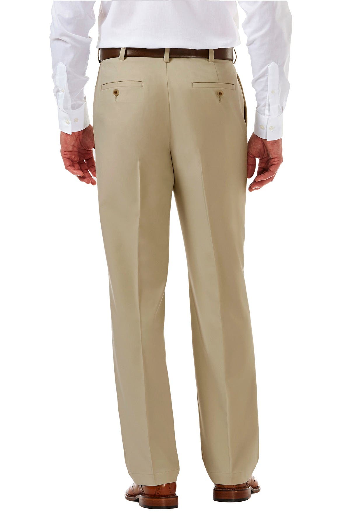 Haggar Cool 18 Pro Classic Fit Pleat Front Pants In Open Beige10