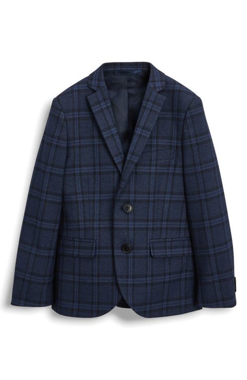 Shop Next Kids' Plaid Sport Coat In Blue