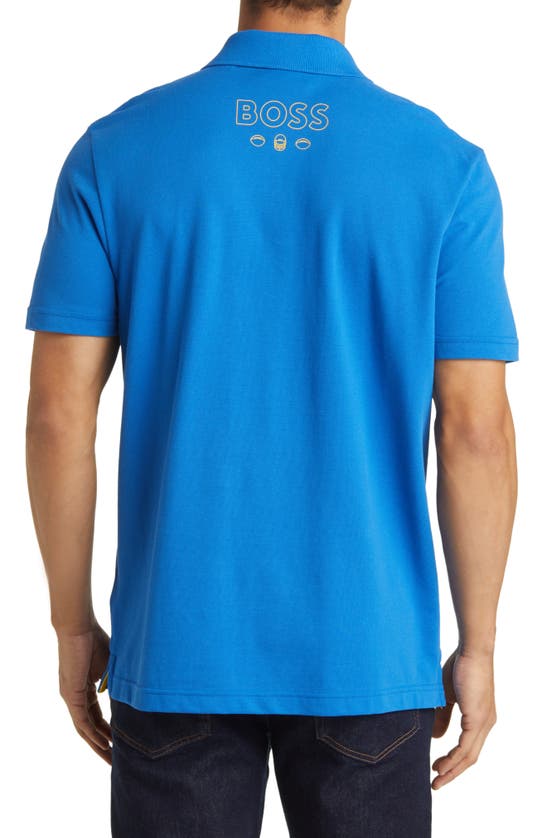 Shop Hugo Boss Boss X Nfl Cotton Polo In Los Angeles Rams Bright Blue