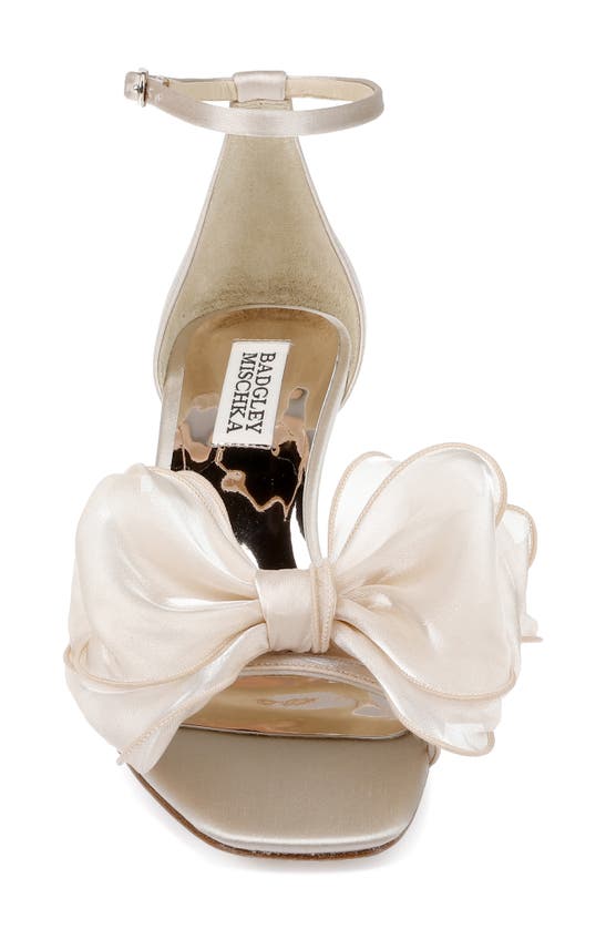 Badgley Mischka Nelly Mesh Bow Ankle Strap Sandal In Nude