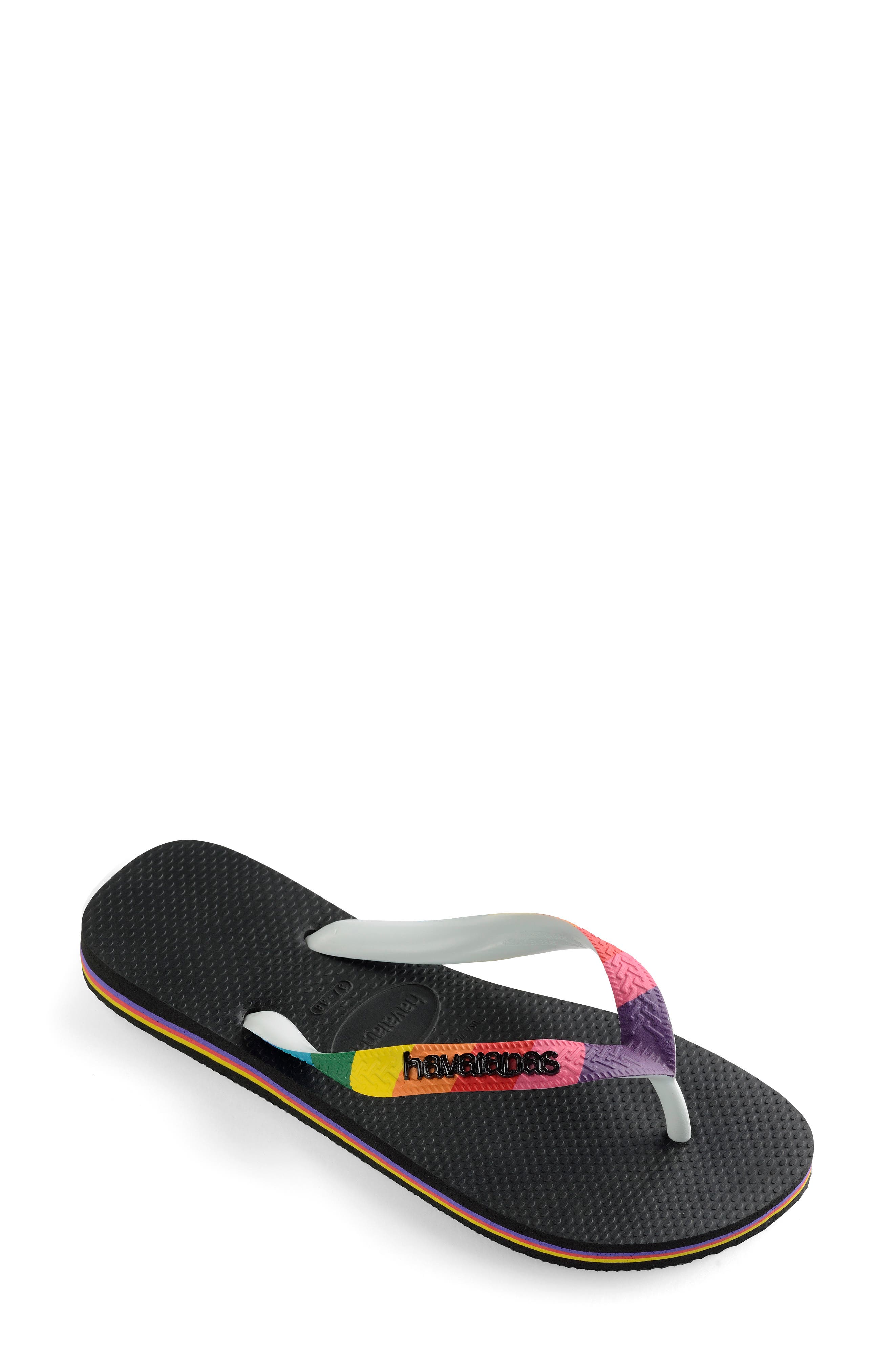 havaianas rainbow flip flops