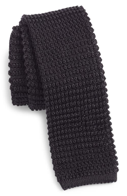 Hudson Silk Knit Tie in Black