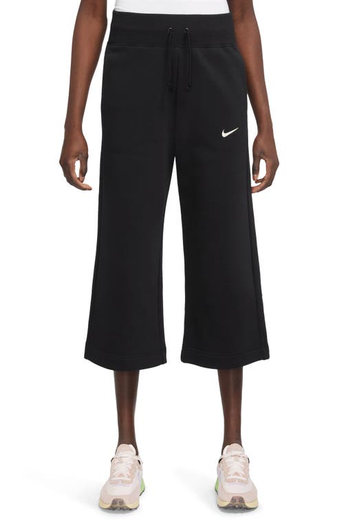 Sportswear Phoenix High Waist Fleece Crop Sweatpants in Black/Sail