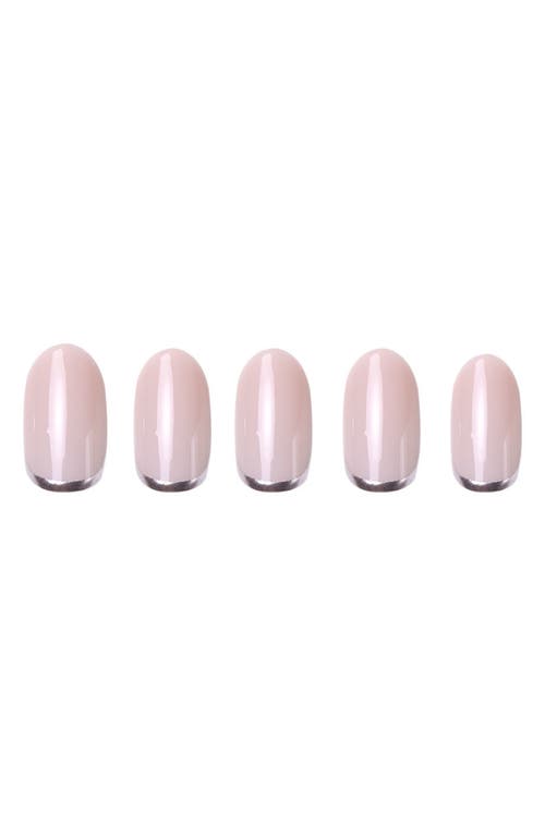 Shop Glamnetic Short Round Press-on Nails Set In Silver Belle