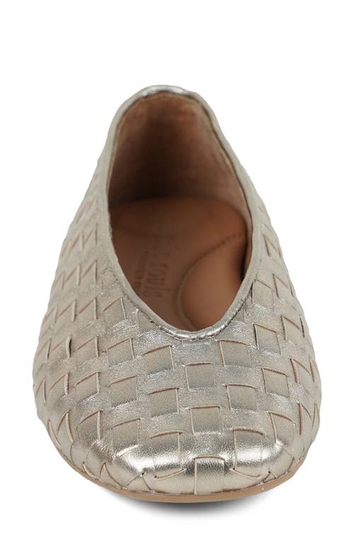 Shop Gentle Souls By Kenneth Cole Willow Woven Flat In Gravel Leather