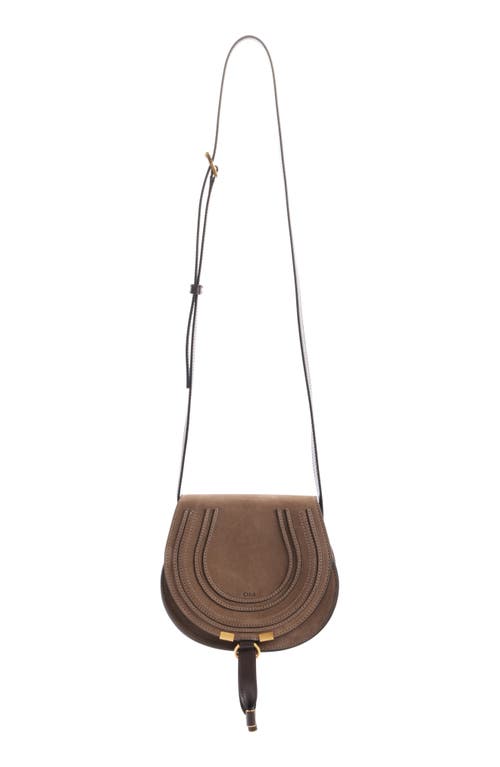 Chloé Chloe Womens Flannel Grey Marcie Small Saddle Suede Crossbody Bag In Flannel Grey