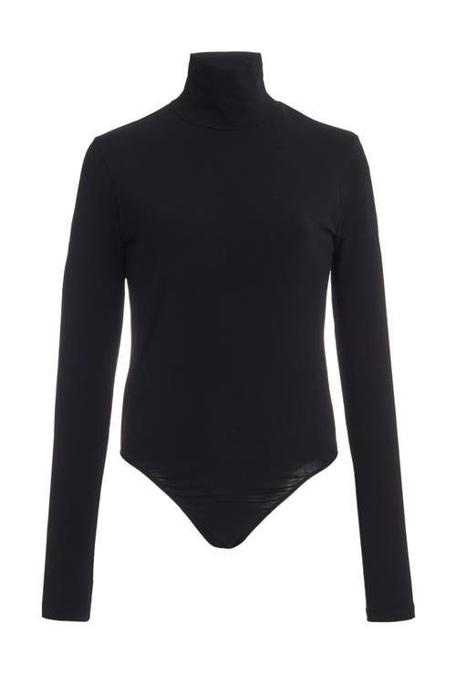 Another Tomorrow Turtleneck Bodysuit In Black