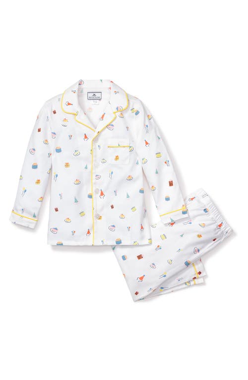 Petite Plume Kids' Birthday Wishes Two-Piece Pajamas White at Nordstrom,