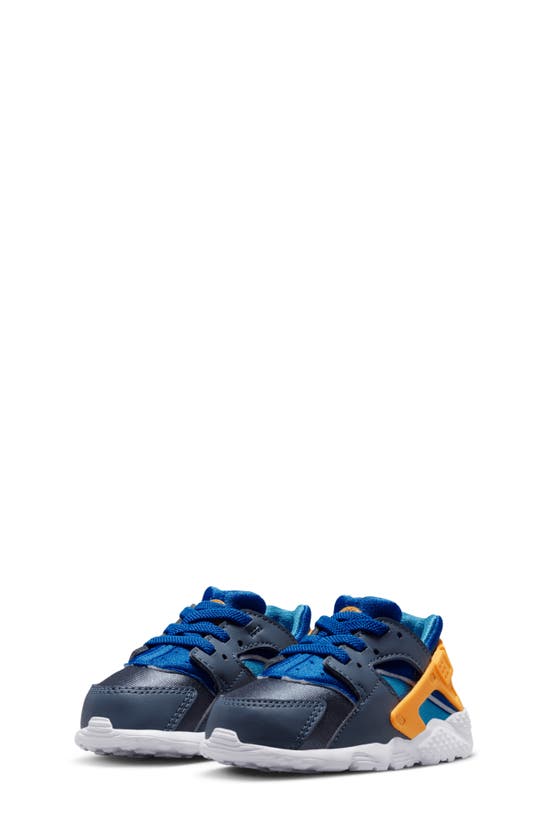 Nike Huarache Run Sneaker In Diffused Blue/ Blue/ Orange