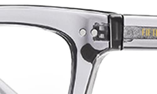 Fifth & Ninth Cove 49mm Rectangular Blue Light Blocking Glasses In Transparent Gray