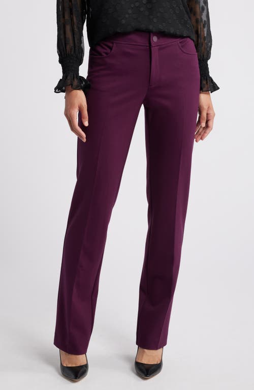 Shop Anne Klein Bootcut Pants In Deep Plum