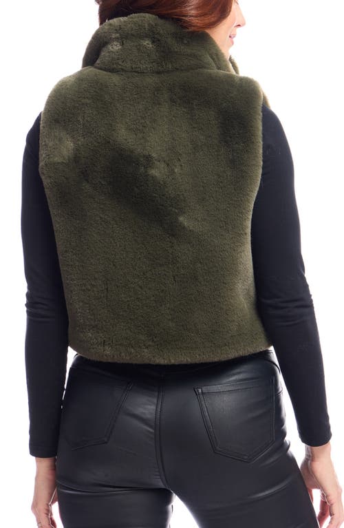 Donna Salyers Fabulous-furs Donna Salyers Fabulous Furs Le Mink Faux Fur Crop Vest In Olive