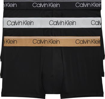 Calvin Klein Microfiber Stretch Large Classic Fit 3 Pack Low Rise Trunk New