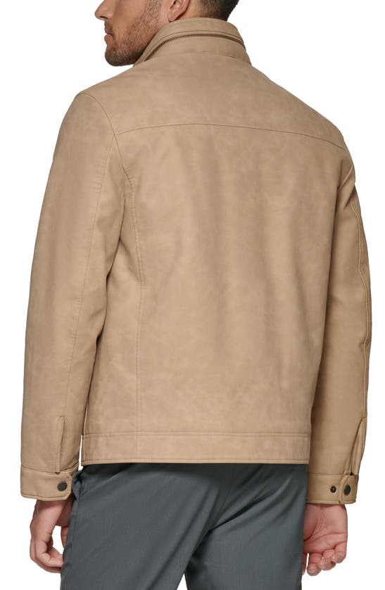 Shop Dockers ® Water Resistant Faux Leather Military Jacket In Gold