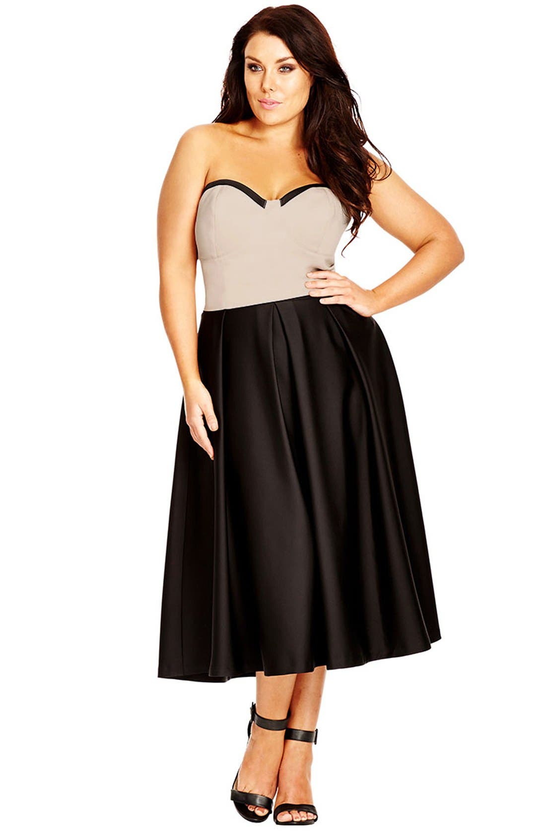 City Chic Contrast Trim Strapless Corset Top (Plus Size) Nordstrom