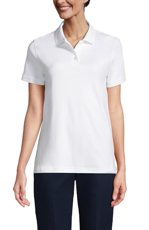 Shop Lands' End School Uniform  Short Sleeve Interlock Polo Shirt In White