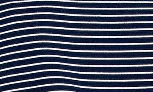 English Factory Stripe Puff Sleeve French Terry Top In Navy/white