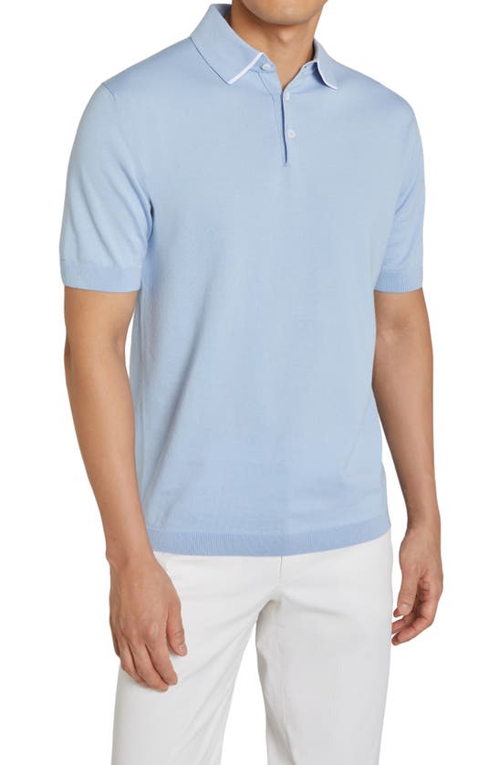 Jack Victor Roslyn Tipped Polo In Sky Blue | ModeSens