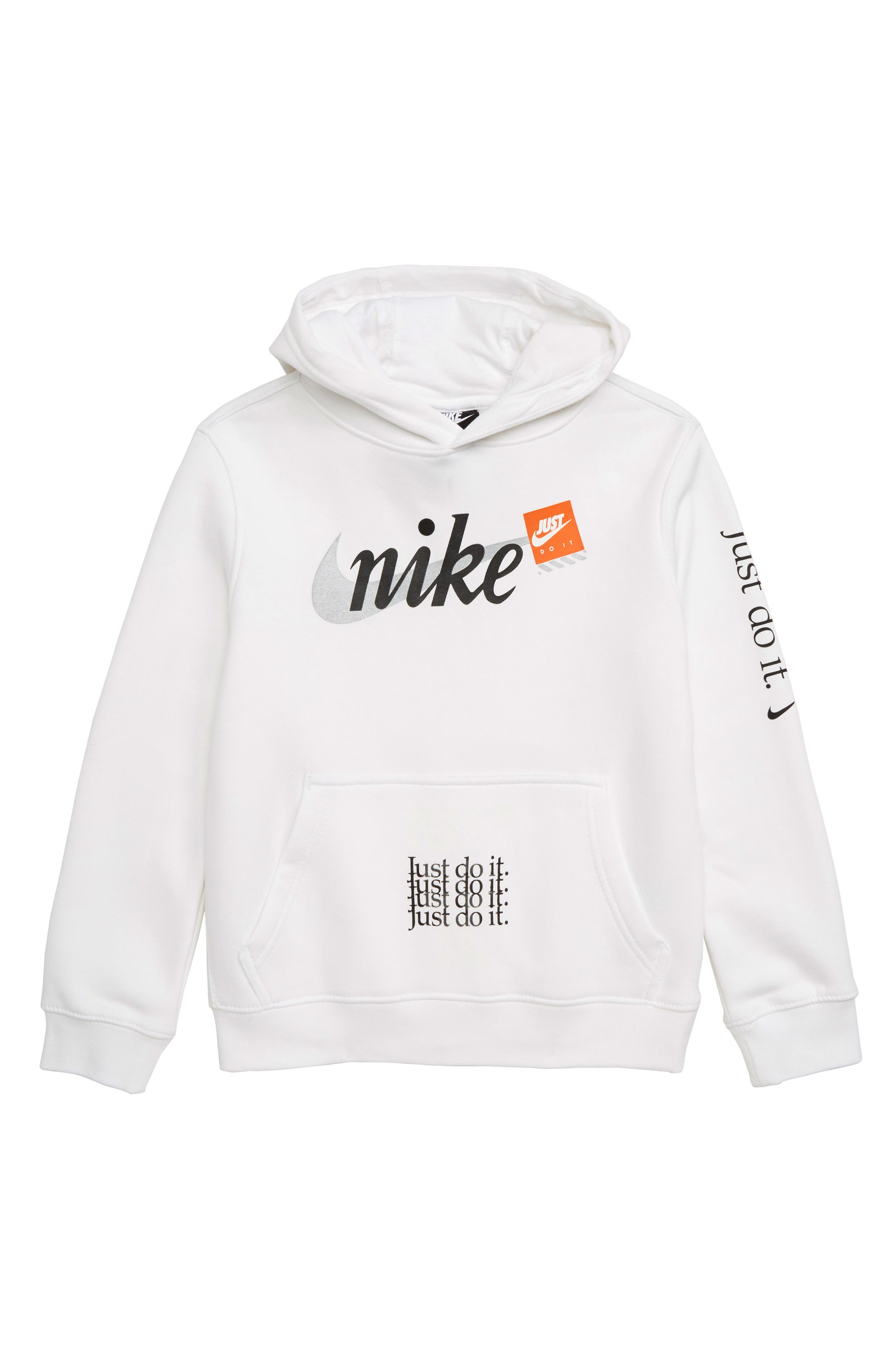 white nike just do it hoodie
