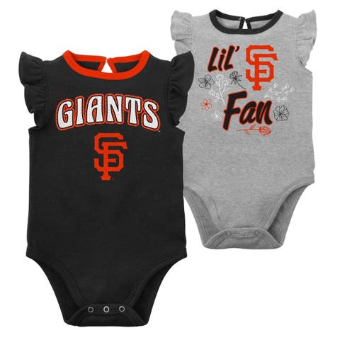 San Francisco Giants Infant Extra Base Hit Raglan Full-Snap Romper -  Heather Gray