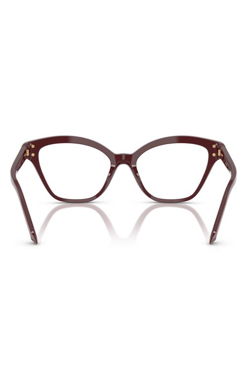 Swarovski 54mm Cat Eye Optical Glasses In Burgundy