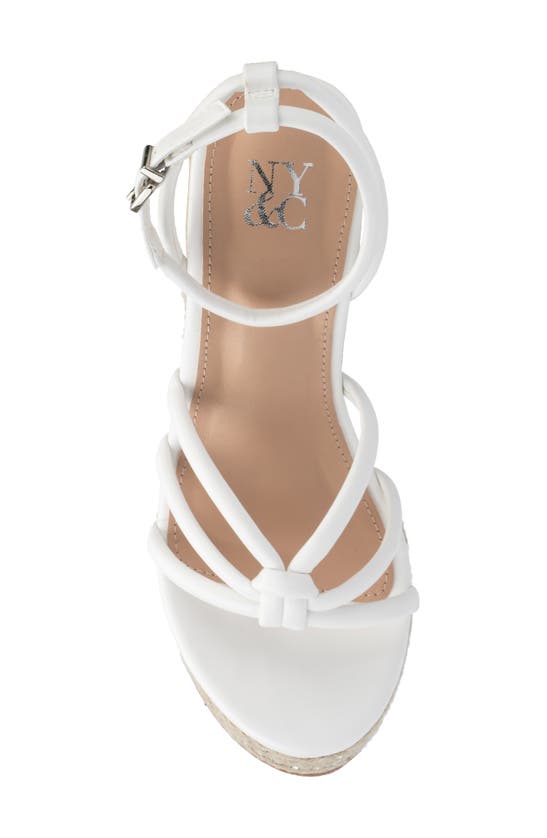 New York And Company Electra Platform Wedge Espadrille Sandal In White