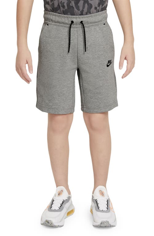 Nike Sportswear Kids' Tech Fleece Sweat Shorts In Dk Grey Heather/black