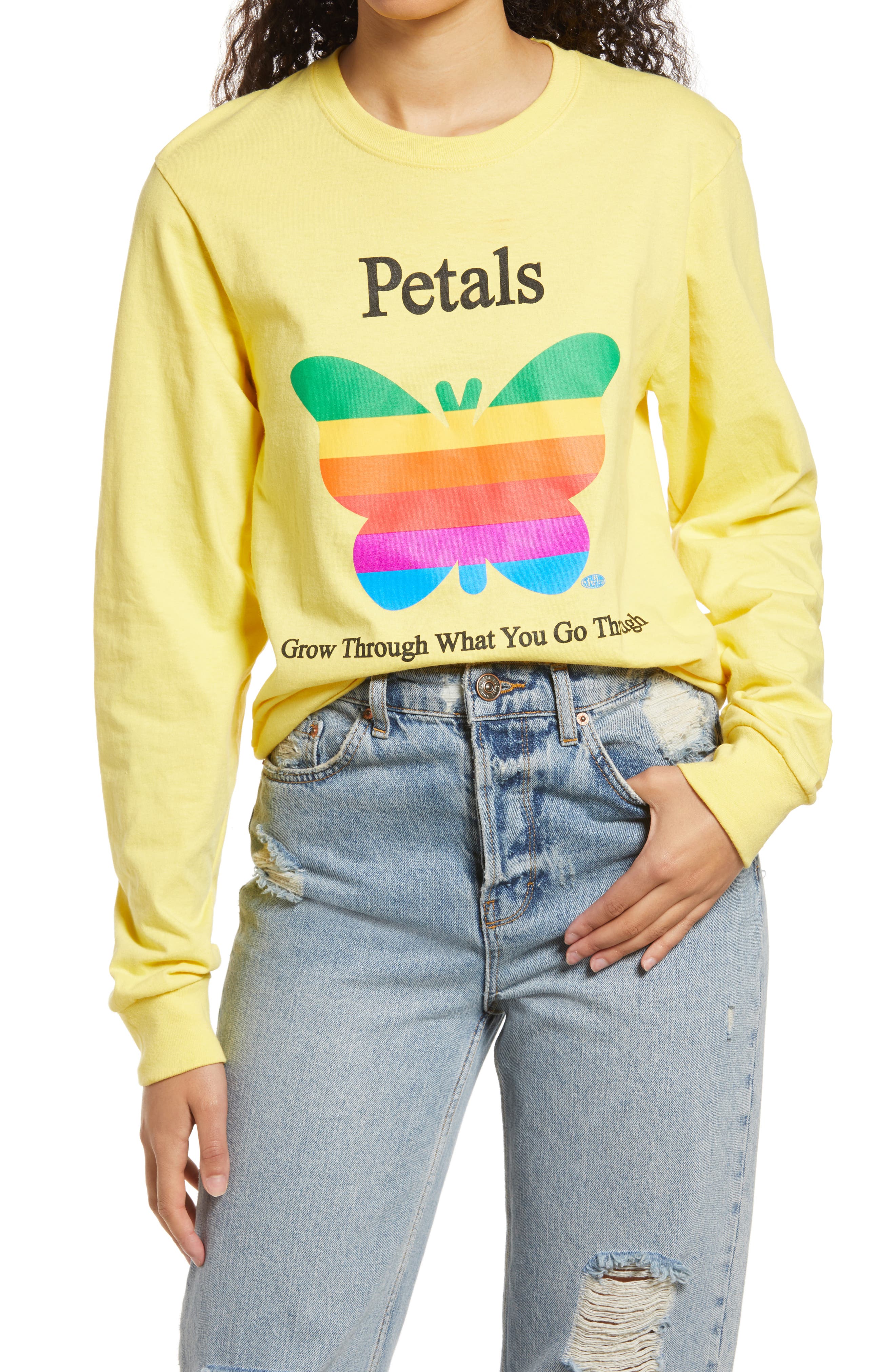 Petals and Peacocks Gender Inclusive Think Growth Long Sleeve Graphic