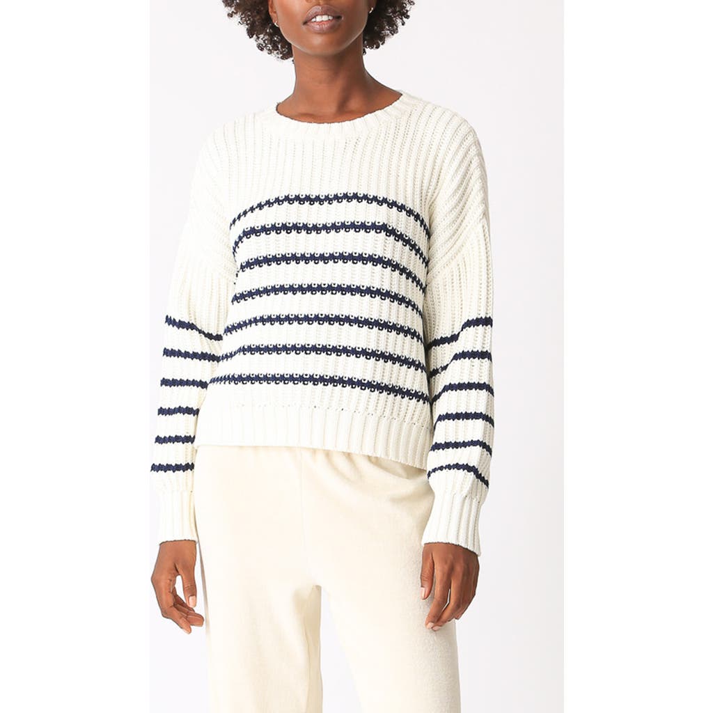 Electric & Rose Nautical Stripe Sweater in Ivory/Indigo