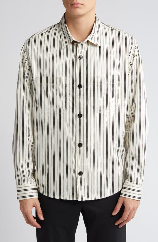 Hugo Boss Erato Stripe Button-up Shirt In Open White