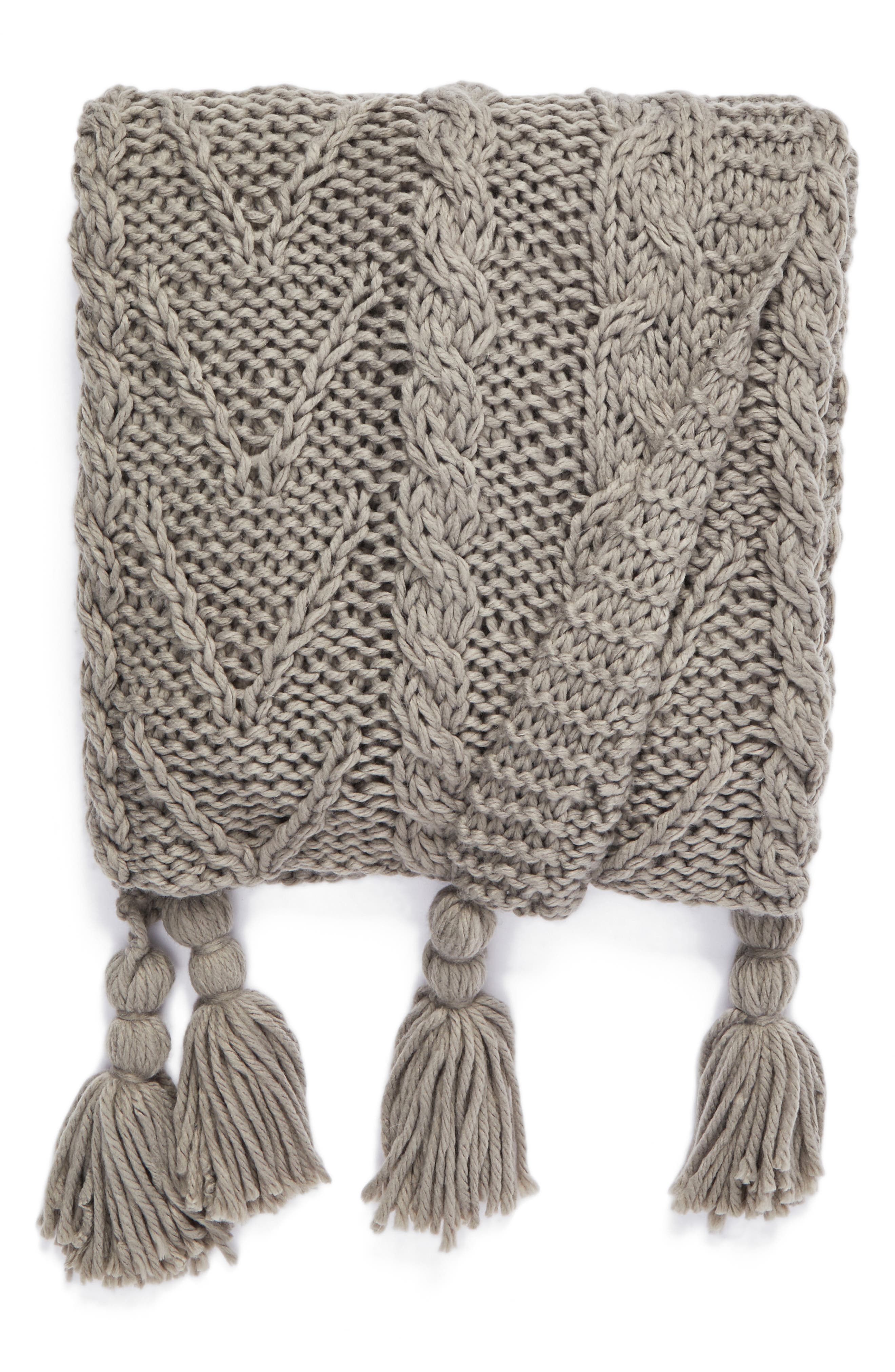 Nordstrom at Home Cable Knit Tassel Throw Blanket Nordstrom