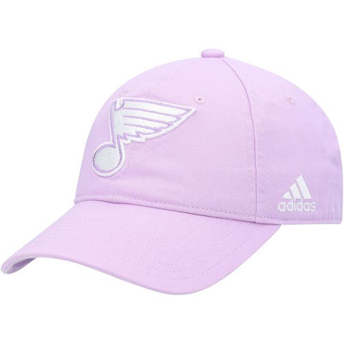 Men's adidas Purple St. Louis Blues 2022 Hockey Fights Cancer Slouch Adjustable Hat