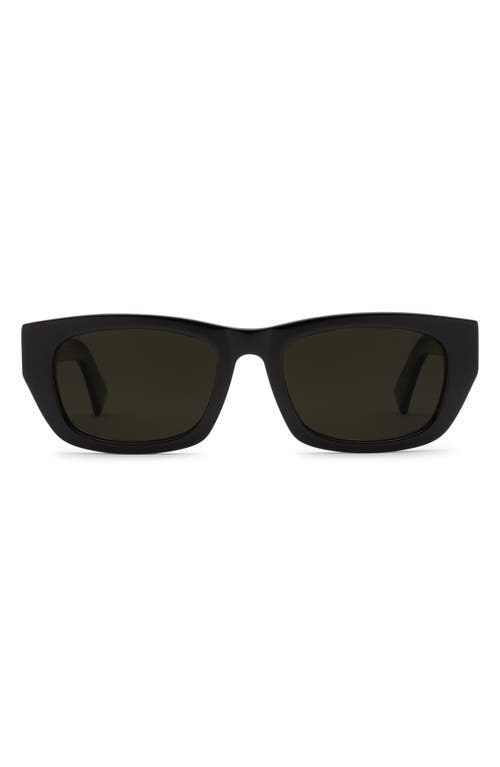 Catania 52mm Polarized Rectangular Sunglasses in Gloss Black/Grey Polar