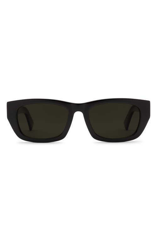 Electric Catania 52mm Polarized Rectangular Sunglasses In Gloss Black/grey Polar